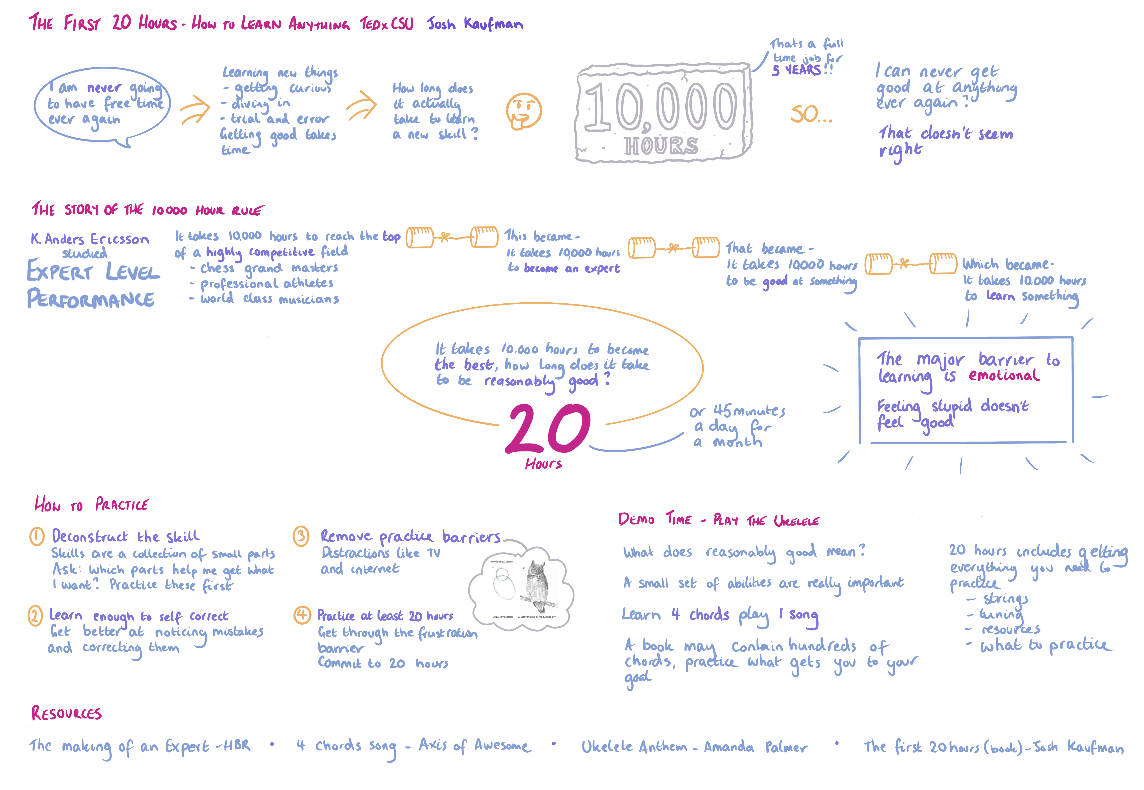 Notes for the first 20 hours TED talk